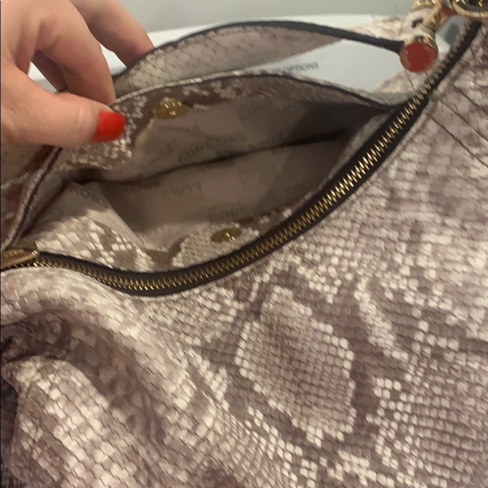 Mk Snake Skin Print Large Hobo & Matching Wristlet - image 2